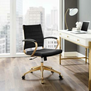 Modway Jive Mid Back Performance Velvet Office Chair in Black