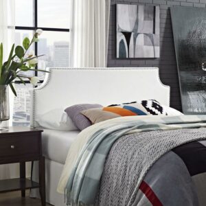 White Laura Queen Vinyl Headboard