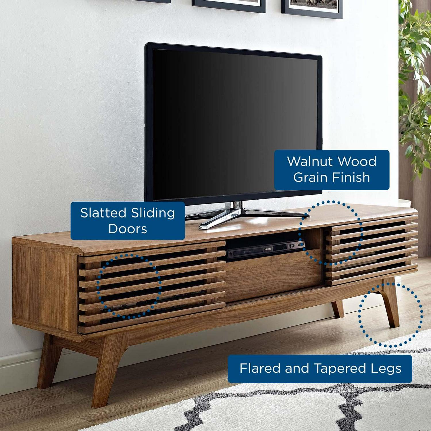 Modway Render 59" TV Stand in Walnut - Image 7