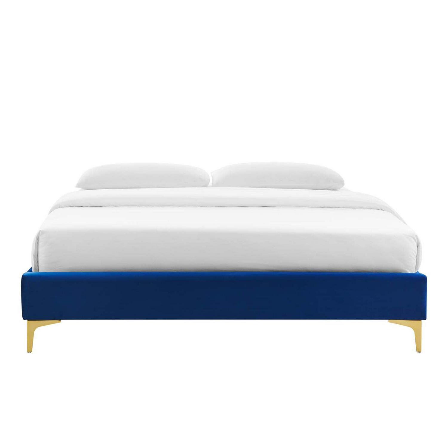 Sutton Twin Performance Velvet Bed Frame Navy - Image 5