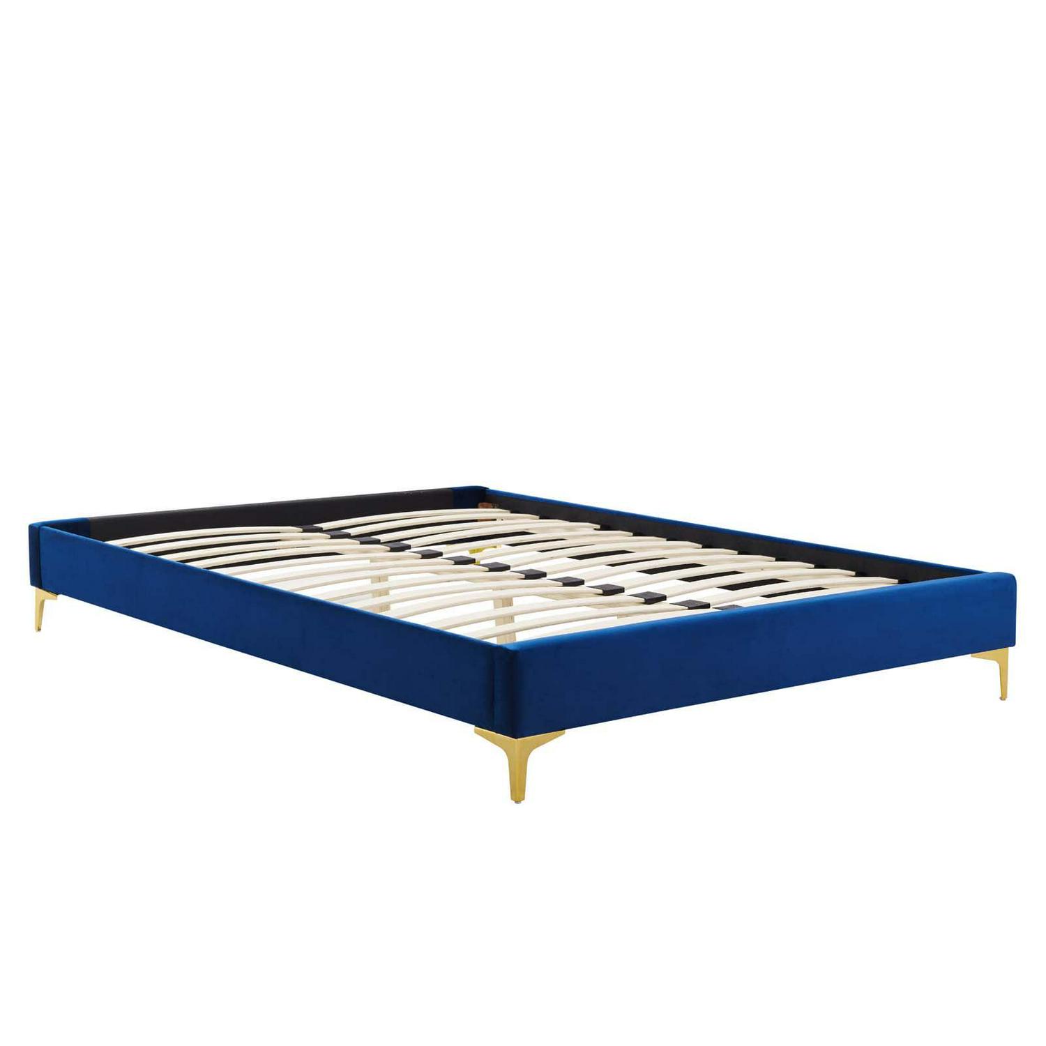 Sutton Twin Performance Velvet Bed Frame Navy - Image 3