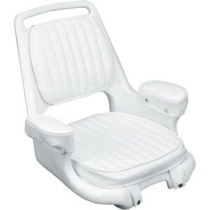 Moeller Extra-Wide Offshore Seat with Padded Armrest, Cushion Set and Mounting Plate, White