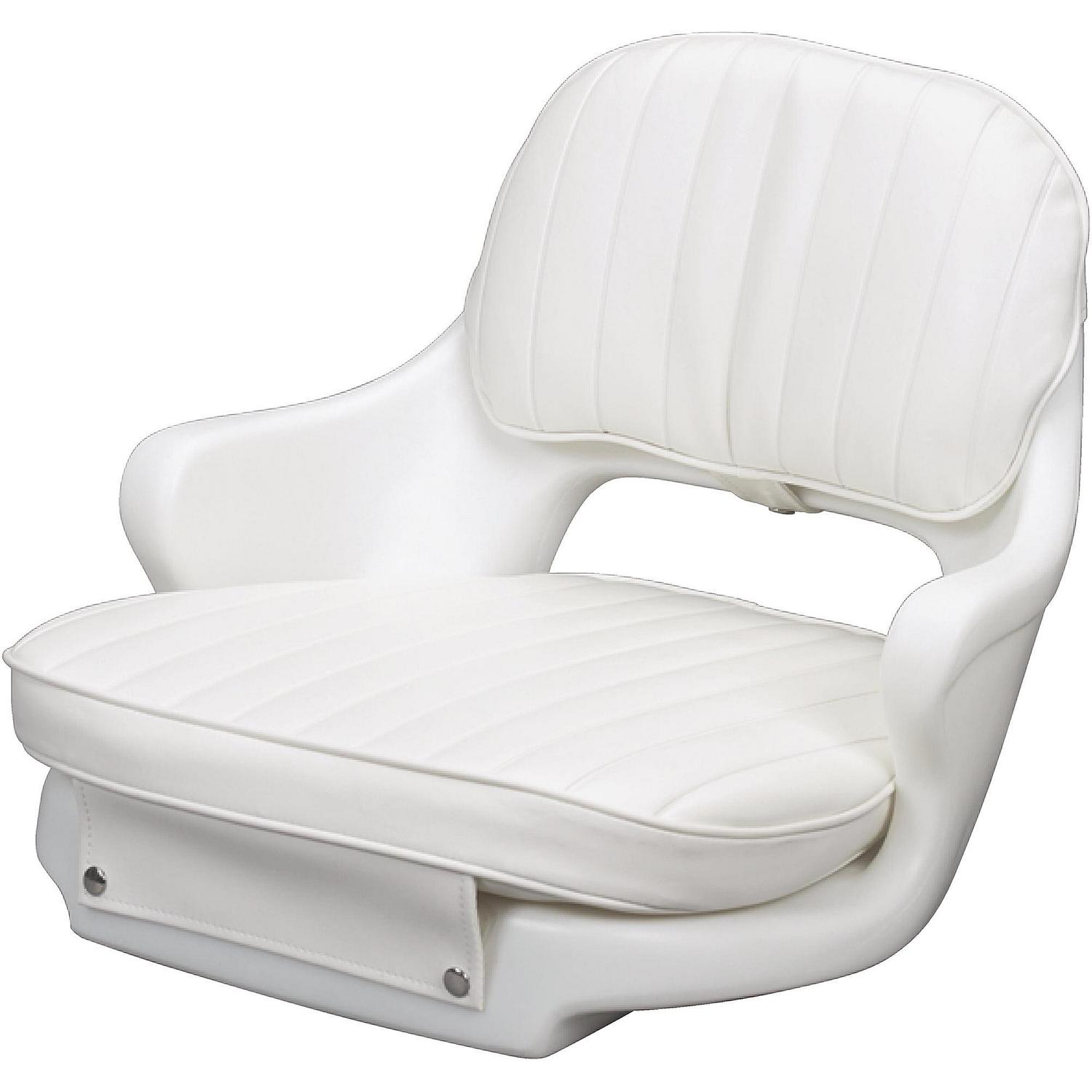 Moeller Standard Seat with Molded Arms, Cushion Set and Mounting Plate, White