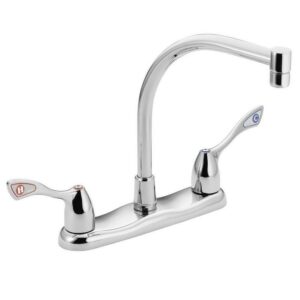 Moen Commercial Straight Kitchen Faucet, Manual, 8" Mount, 3 Hole 8799