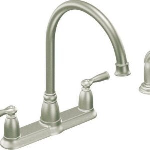Moen Banbury Spot Resist Stainless Two-Handle High Arc Kitchen Faucet with Side Spray