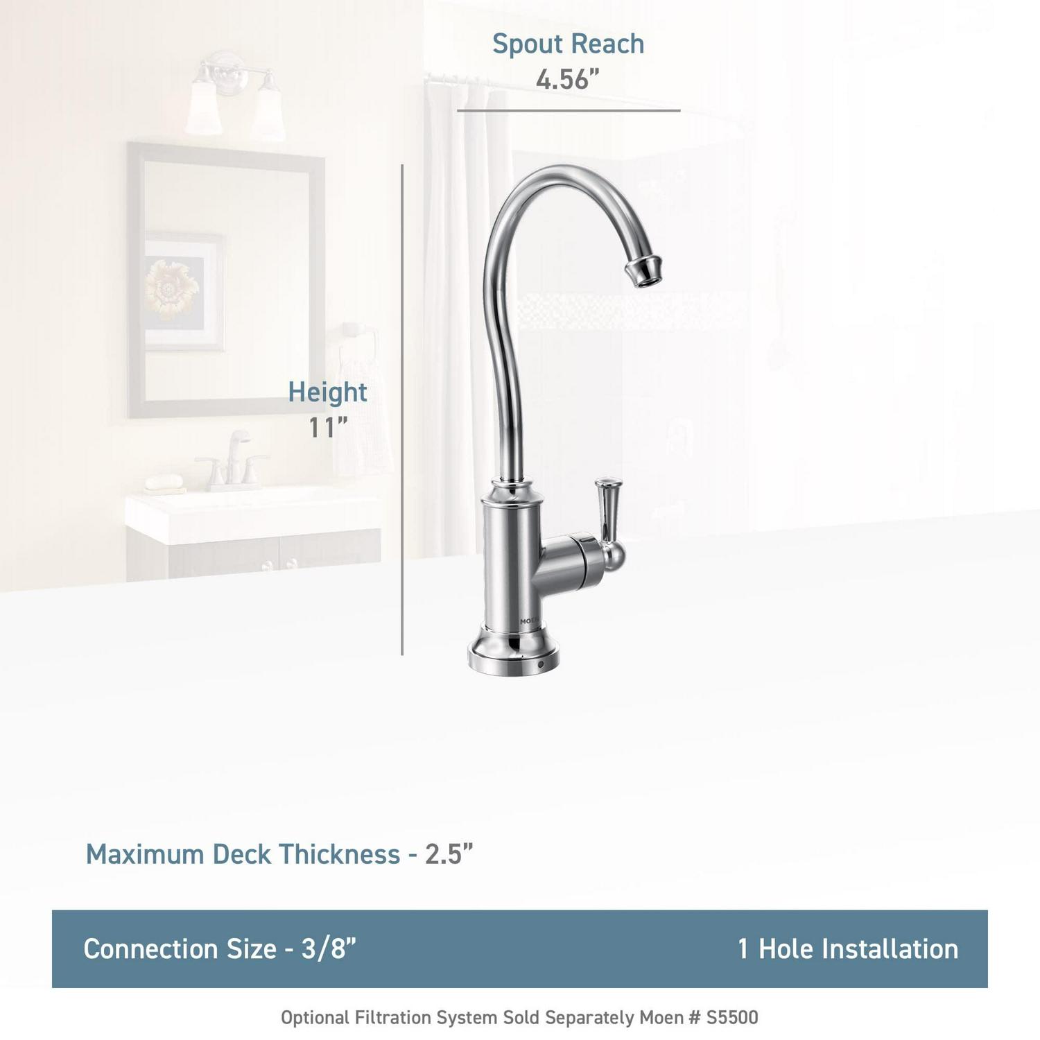 Matte black one-handle high arc beverage faucet - Image 2