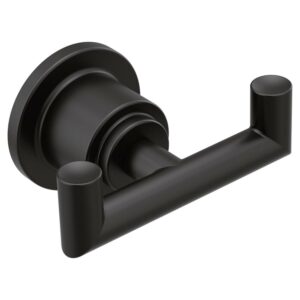Moen Arris Matte Black Modern Double Robe Hook, YB0803BL