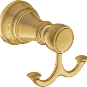 Moen YB8403BG Weymouth Double Robe Hook in Brushed Gold