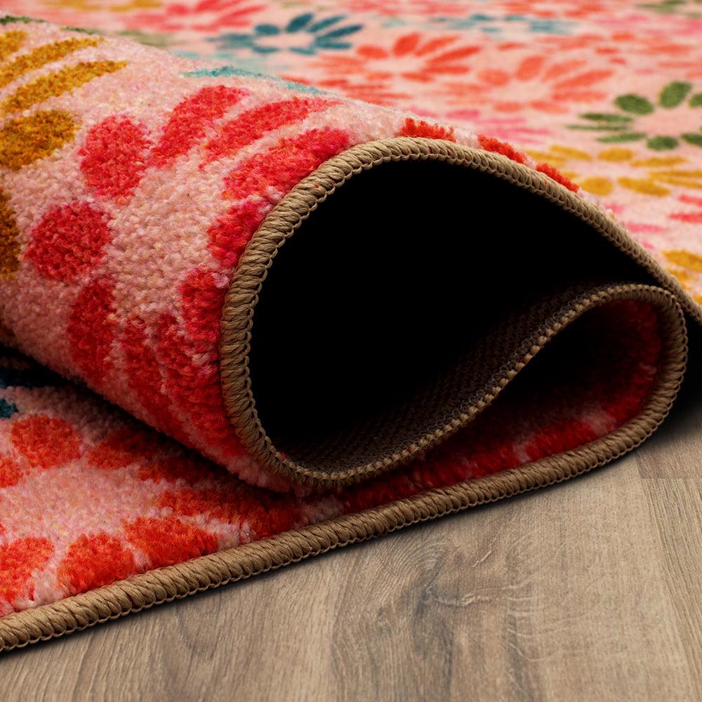 Mohawk Home Prismatic Enchanted Floral Pink Contemporary Nature Kids Precision Printed Area Rug, 5'x8', Pink & Green - Image 8
