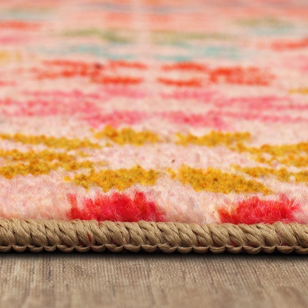 Mohawk Home Prismatic Enchanted Floral Pink Contemporary Nature Kids Precision Printed Area Rug, 5'x8', Pink & Green - Image 7