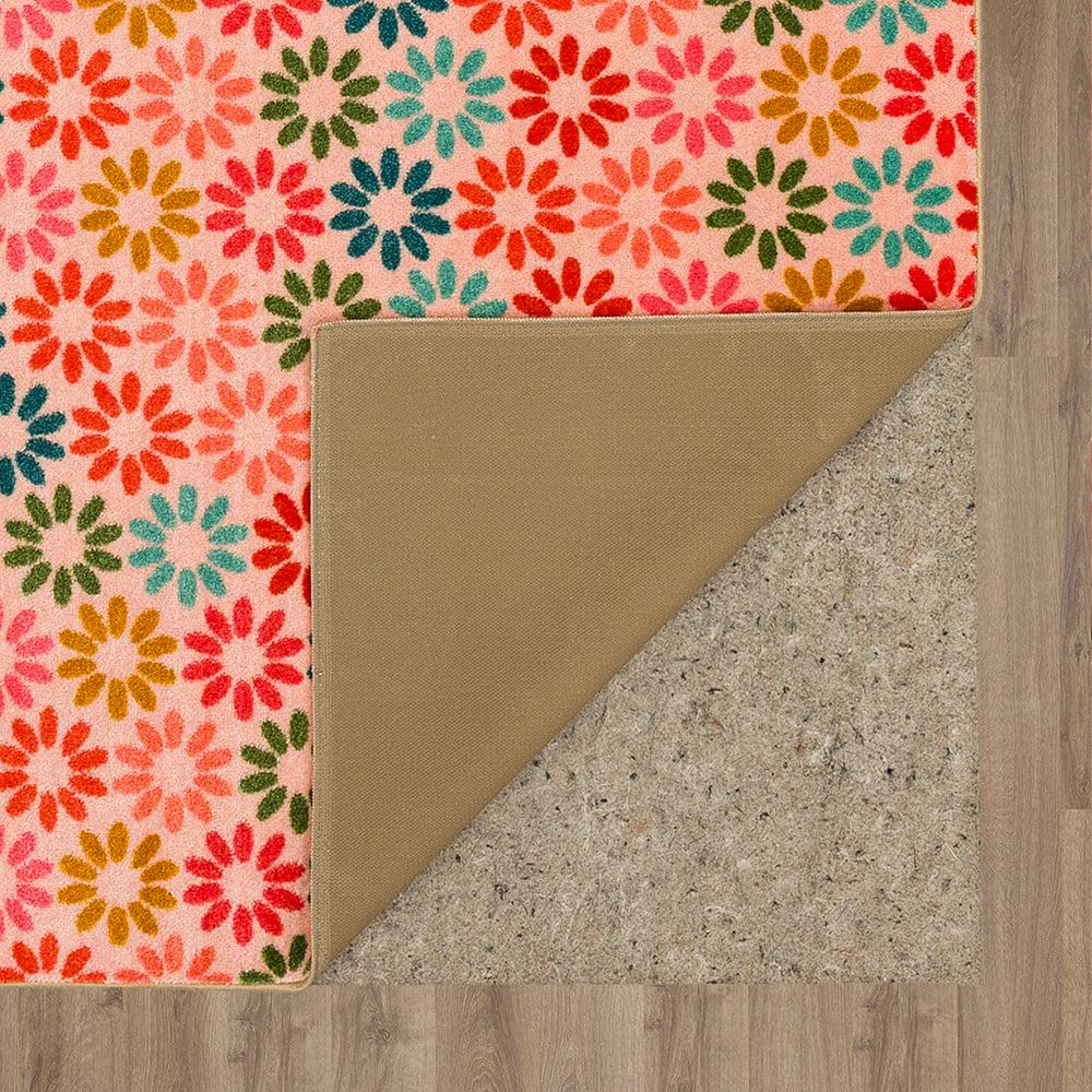 Mohawk Home Prismatic Enchanted Floral Pink Contemporary Nature Kids Precision Printed Area Rug, 5'x8', Pink & Green - Image 5