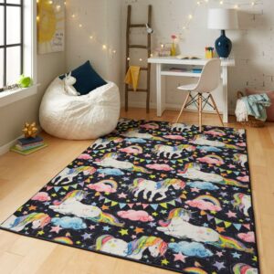 Mohawk Home Prismatic Unicorn Wish Multi Transitional Theme Kids Precision Printed Area Rug, Grey & Pink, Available in Multiple Sizes