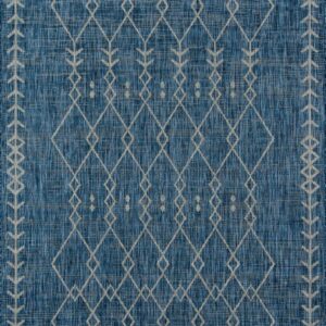 Skyline Decor Charcoal Villa Rugs in Rectangle Shape - Big Blue 5'3" x 7'6" Geometric,Diamond,Trellis 5' x 8' Indoor,Accent,Outdoor Grey Rectangle