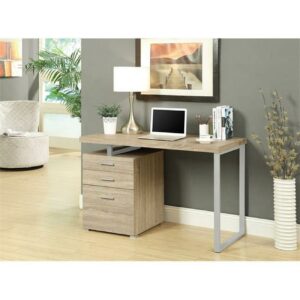 Computer Desk, Home Office, Laptop, Left, Right Set-Up, Storage Drawers, 48"L, Work, Metal, Laminate, Natural, Grey, Contemporary, Modern