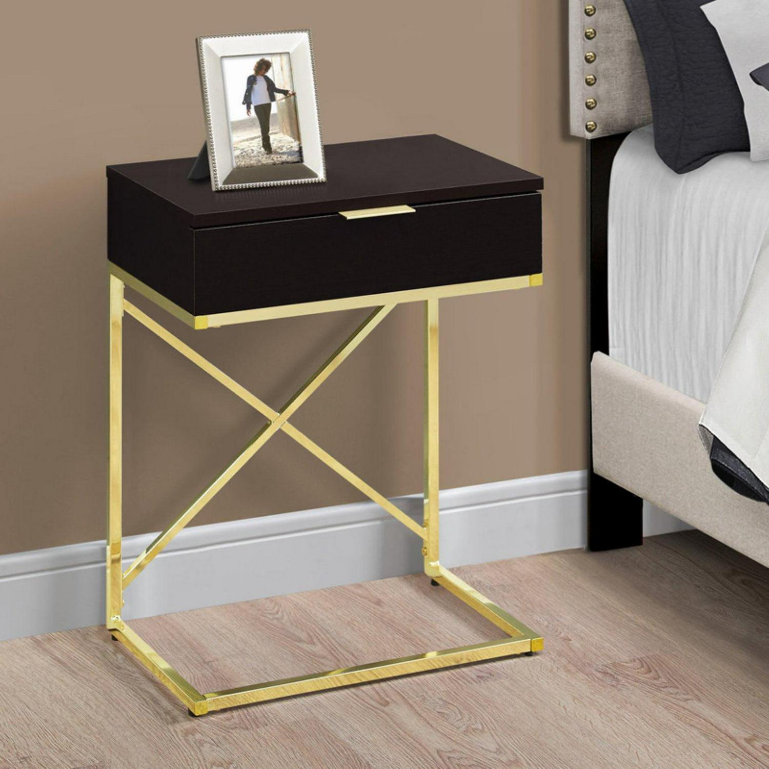 Accent Table Side End Nightstand Lamp Living Room Bedroom Metal Brown - Image 7
