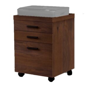 Monarch Specialties Spacious 3 Drawer Home Office Rolling Filing Cabinet, Cherry