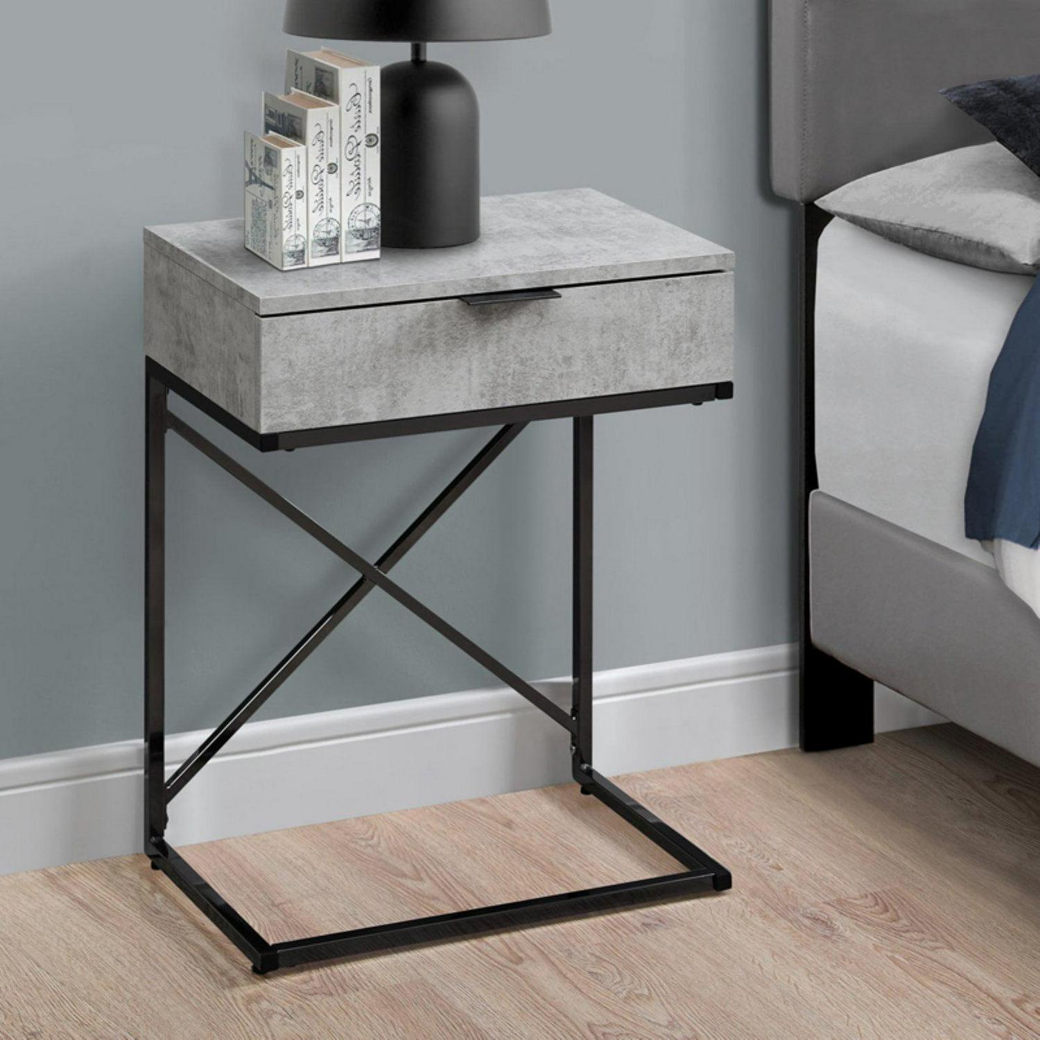 Accent Table Side End Nightstand Lamp Living Room Bedroom Metal Brown - Image 4