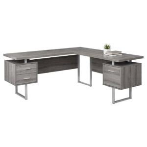 Monarch Specialties 70 Inch Contemporary Furniture Computer Desk, Dark Taupe