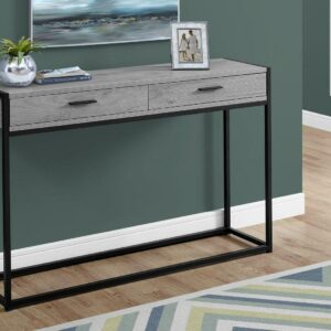 Accent Table Console Entryway Narrow Sofa Living Room Bedroom Metal Grey
