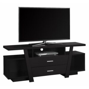 Tv Stand, 60 Inch, Console, Media Entertainment Center, Storage Drawers, Living Room, Bedroom, Laminate, Brown, Contemporary, Modern