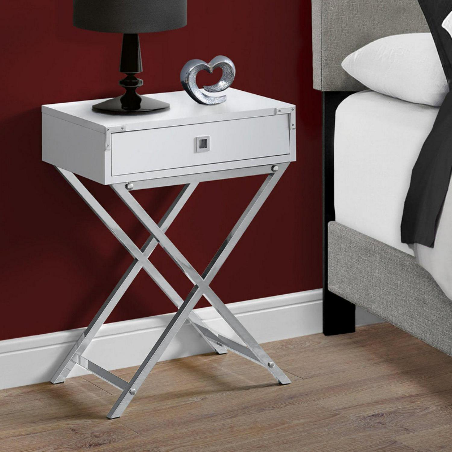 Accent Table Side End Nightstand Lamp Living Room Bedroom Metal Grey - Image 11