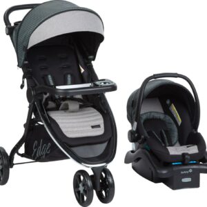 Monbebe Edge Travel System Stroller and Rear-Facing Infant Car Seat, Pinstripe