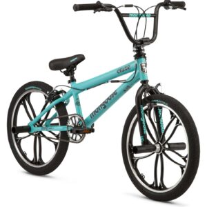 Mongoose Craze Kids BMX Bike, 20-in. Wheels, Kids Ages 6+, Black & Mint Child Bicycle