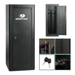 Mossy Oak 18 Gun Security Cabinet, 21-inch x 18-inch x 55 inch, Key Lock, Black