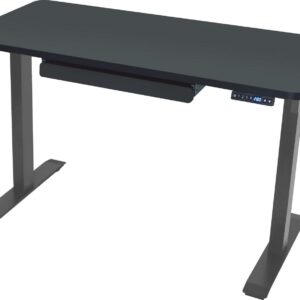 Motionwise Black Electric Height Adjustable Standing Desk, 24?x48", Height Adjustable 28"-48" with 4 pre-set height adjustments and USB Charge Port, Multiple Colors