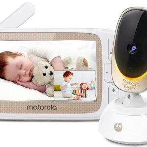 Moto VM85-2 Connect Monitor 5.0” Wi-Fi® Video Baby Monitor with Mood Light - Two Camera Set, White