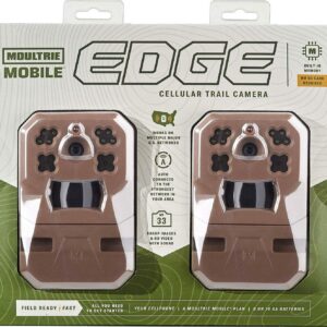 Moultrie Edge Cellular Trail Camera - Auto Connect - Nationwide Coverage - HD Video-Audio - Built in Memory - Cloud Storage (2-Pack)
