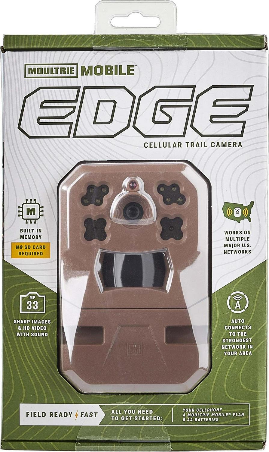 Moultrie Edge Cellular Trail Camera - 33MP - 720p Video - Nationwide 4G LTE - HD Video-Audio - Built in Memory - Cloud Storage