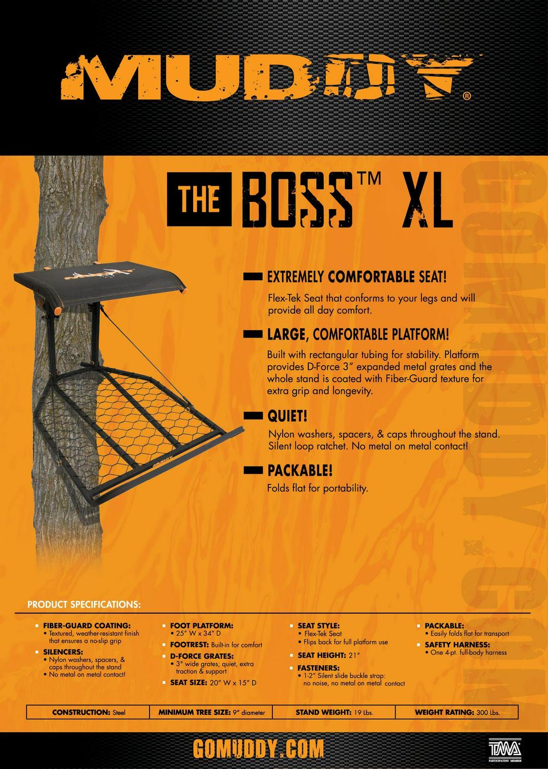 Muddy Boss Xl Hang-on Treestand with Flex-Tek Flip up Seat - Image 5