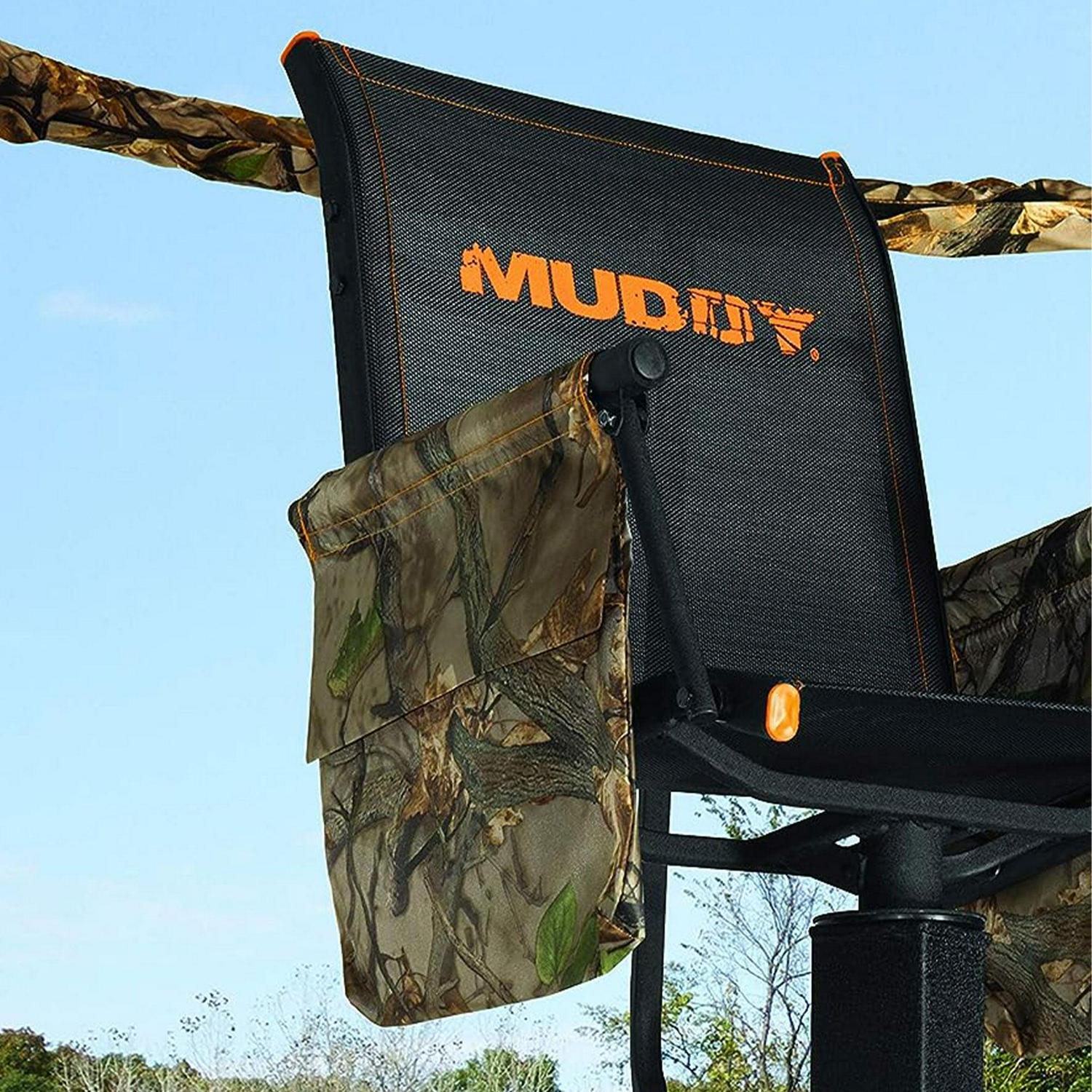 MUDDY Liberty - 16 Foot High Durable Extra-Wide Single Seater Foldable Outdoor Hunting Tripod Stand with 360-degree Flex Tek Seat & 2 Detachable Gear Bags, 300 Pound Maximum Capacity - Image 5