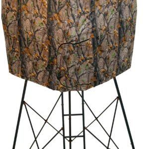 MUDDY Quad Roof Kit Enclosure Durable Hunting Outdoor Steel Construction with Camo Quiet Water-Resistant Cover 4 Zippered Windows & Full Surround 36"H Shooting Rail