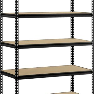 Muscle Rack 48"W x 24"D x 72"H 5-Shelf Steel Freestanding Shelving Unit; Black