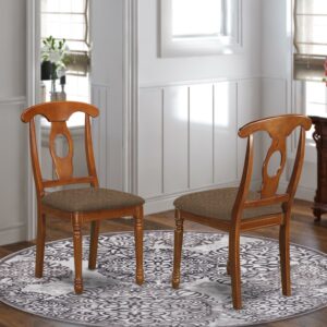 Set of 2 Chairs NAC-SBR-C Napoleon styled kitchen chair with upholstered seat