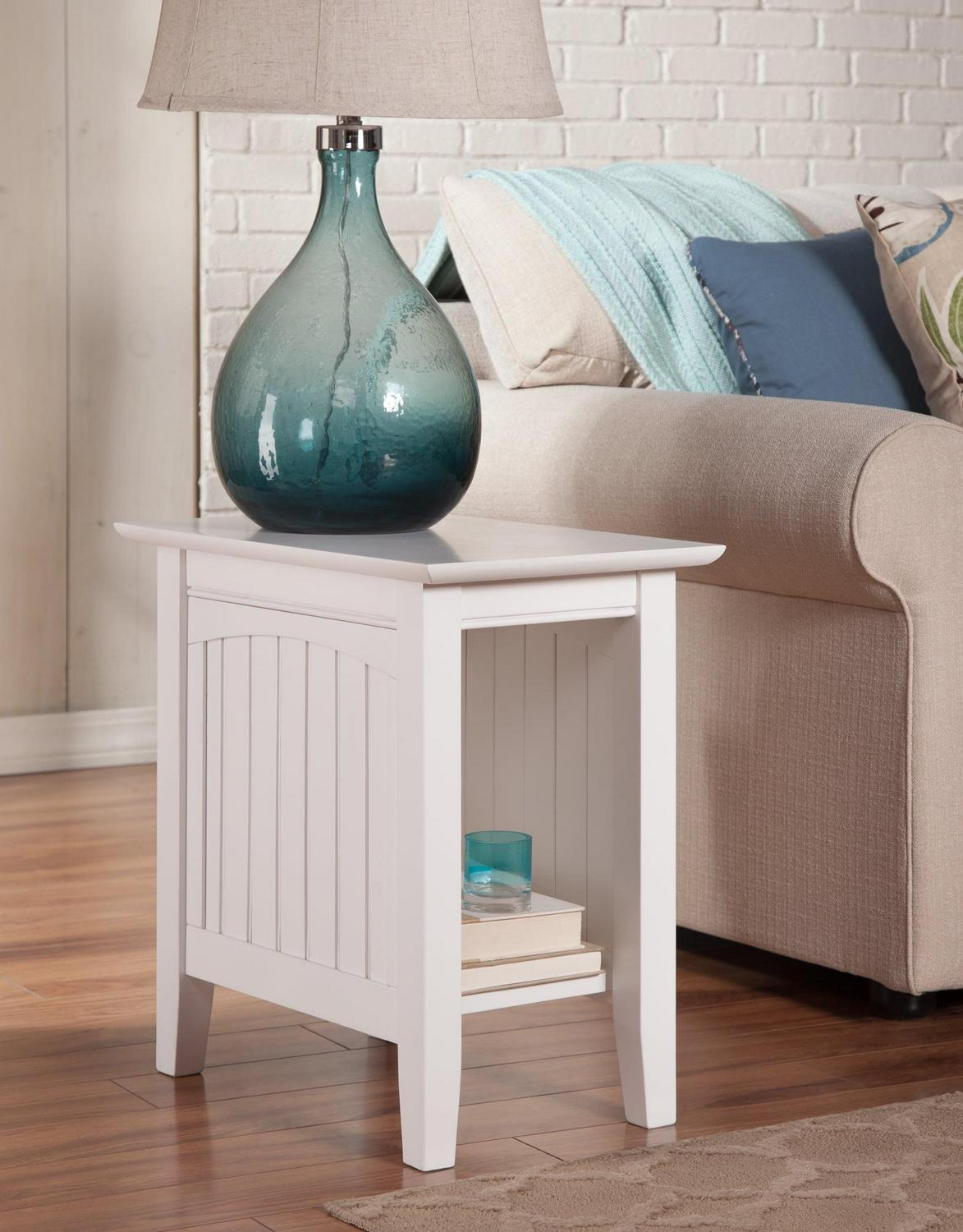 AFI Charlotte Indoor Farmhouse Shelves Wood End Table, Multiple Colors
