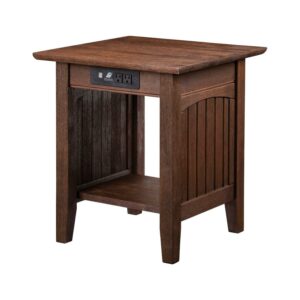 AFI Nantucket End Table with Charging Station, Burnt Amber