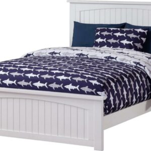 AFI Nantucket Full Foundation Bed with Matching Footboard, White