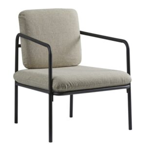 Adesso Home Nathan Metal Accent Chair in Light Beige
