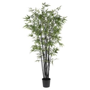 Nearly Natural 6.5 ft. Black Bamboo Silk Tree