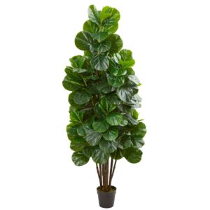 Nearly Natural 6' Fiddle Leaf Fig Artificial Tree, Green