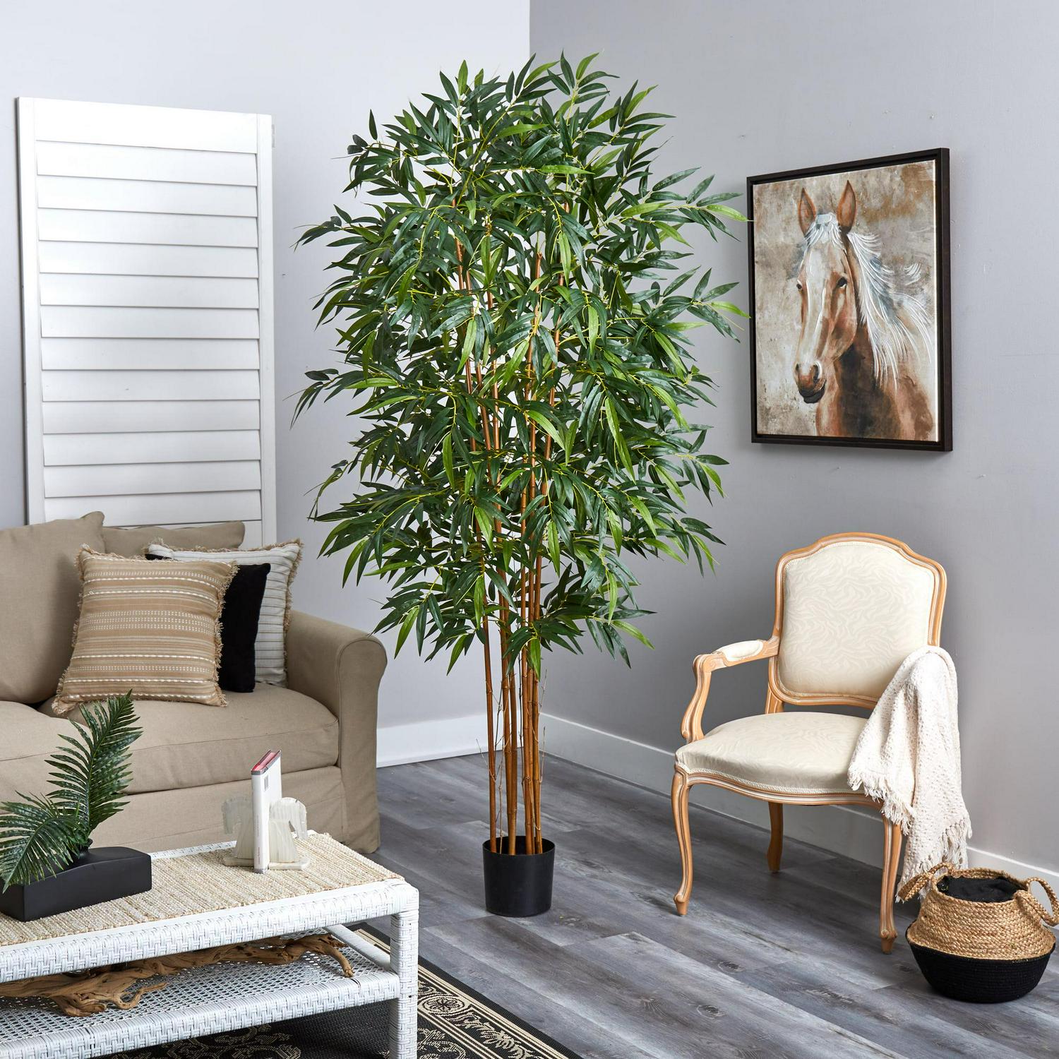 Nearly Natural 7ft. Big Bamboo Artificial Tree - Image 3
