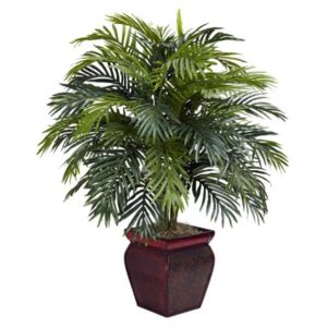 Nearly Natural Green 38" Areca with Decorative Planter Silk Plant