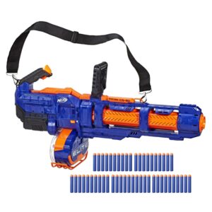 Nerf Elite Titan CS-50 Toy Blaster Fully Motorized 50 Dart Drum 50 Official Elite Dart Spinning Barrel, For Teens and Adults