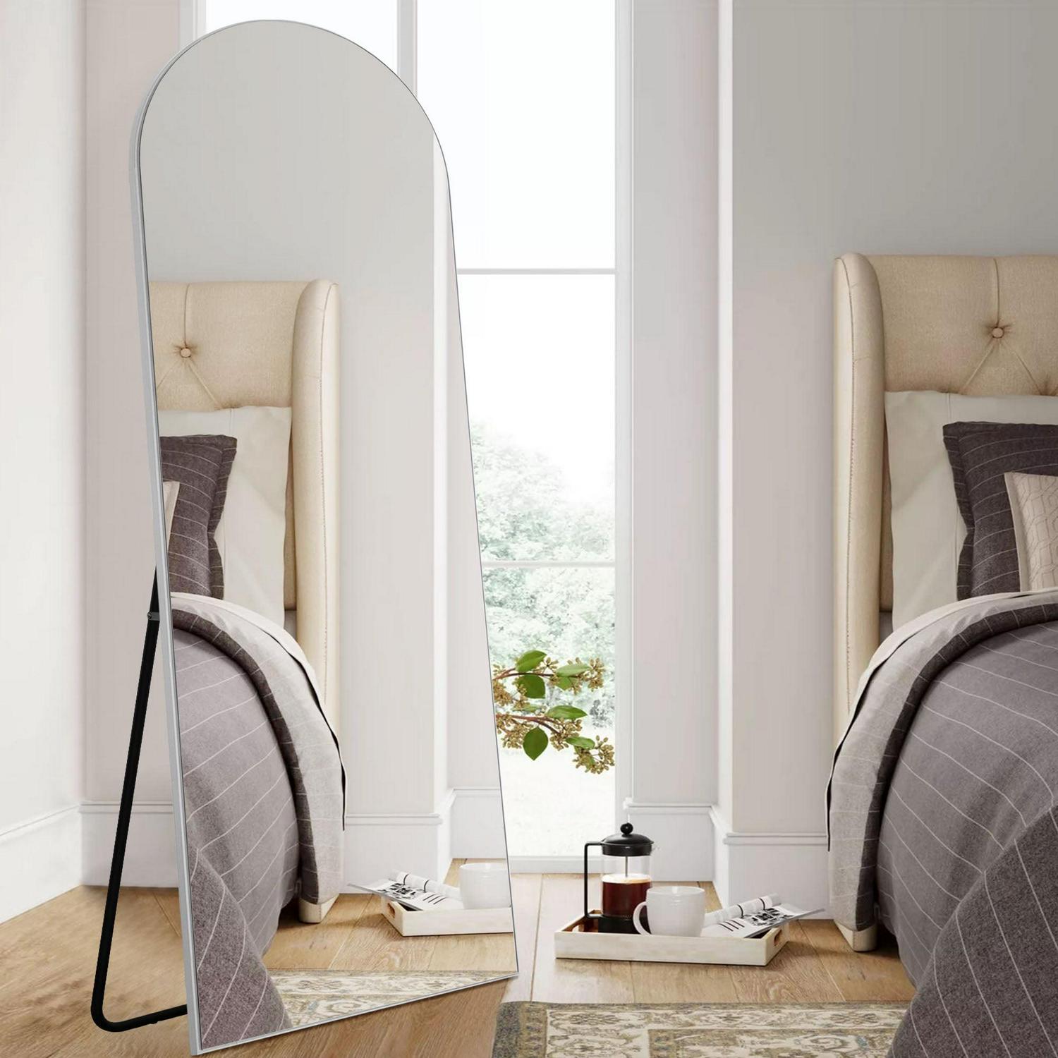 22 in x 65 in Silver Modern Floor Mirror - Image 3