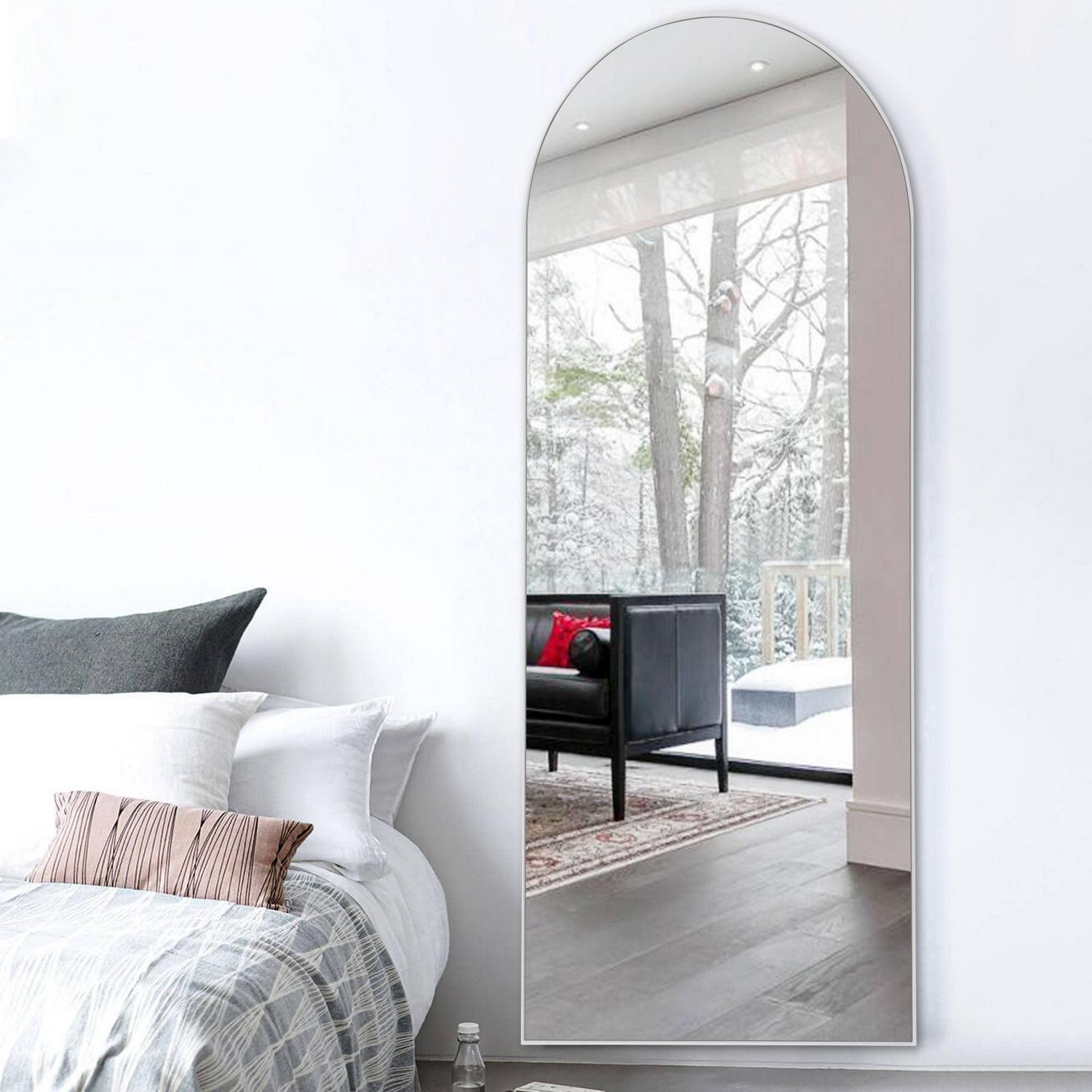 22 in x 65 in Silver Modern Floor Mirror - Image 4