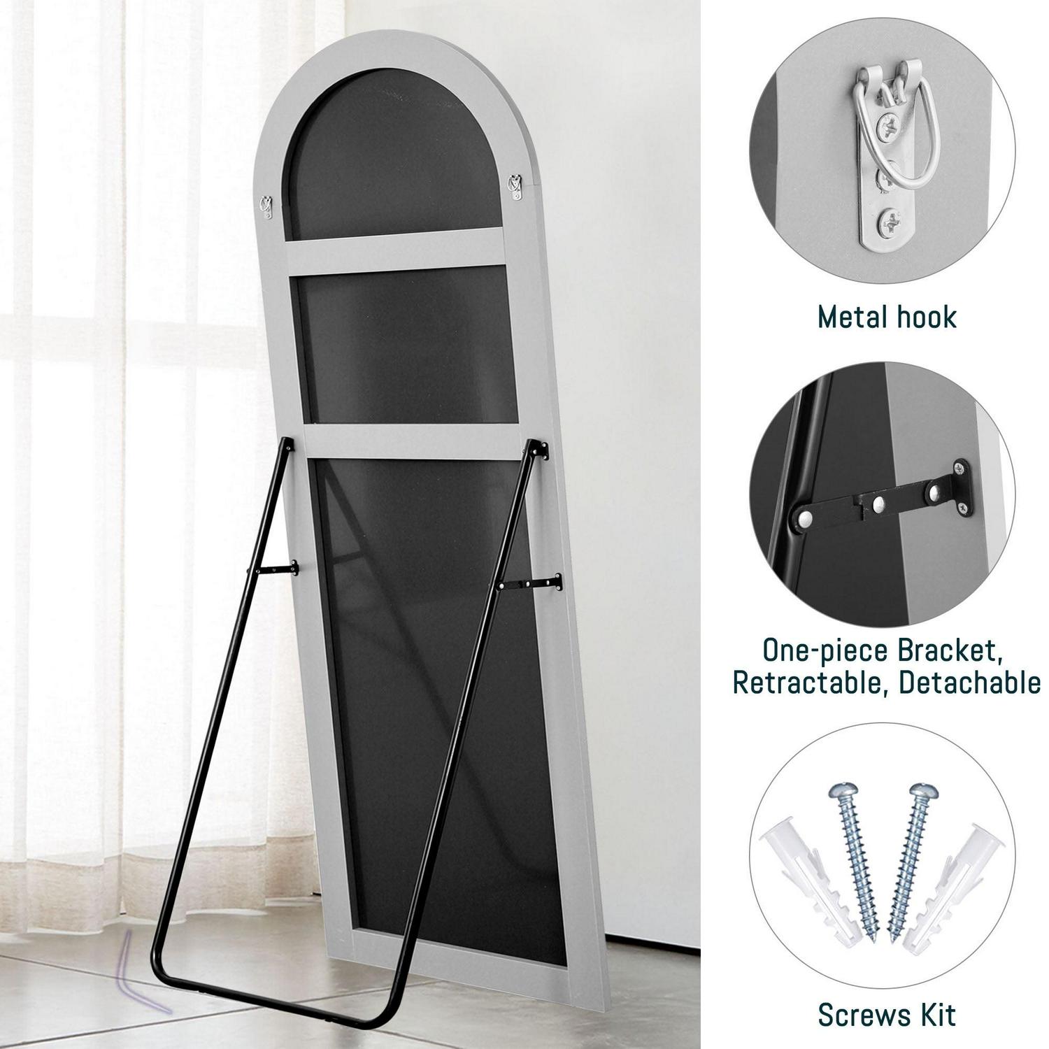 22 in x 65 in Silver Modern Floor Mirror - Image 6