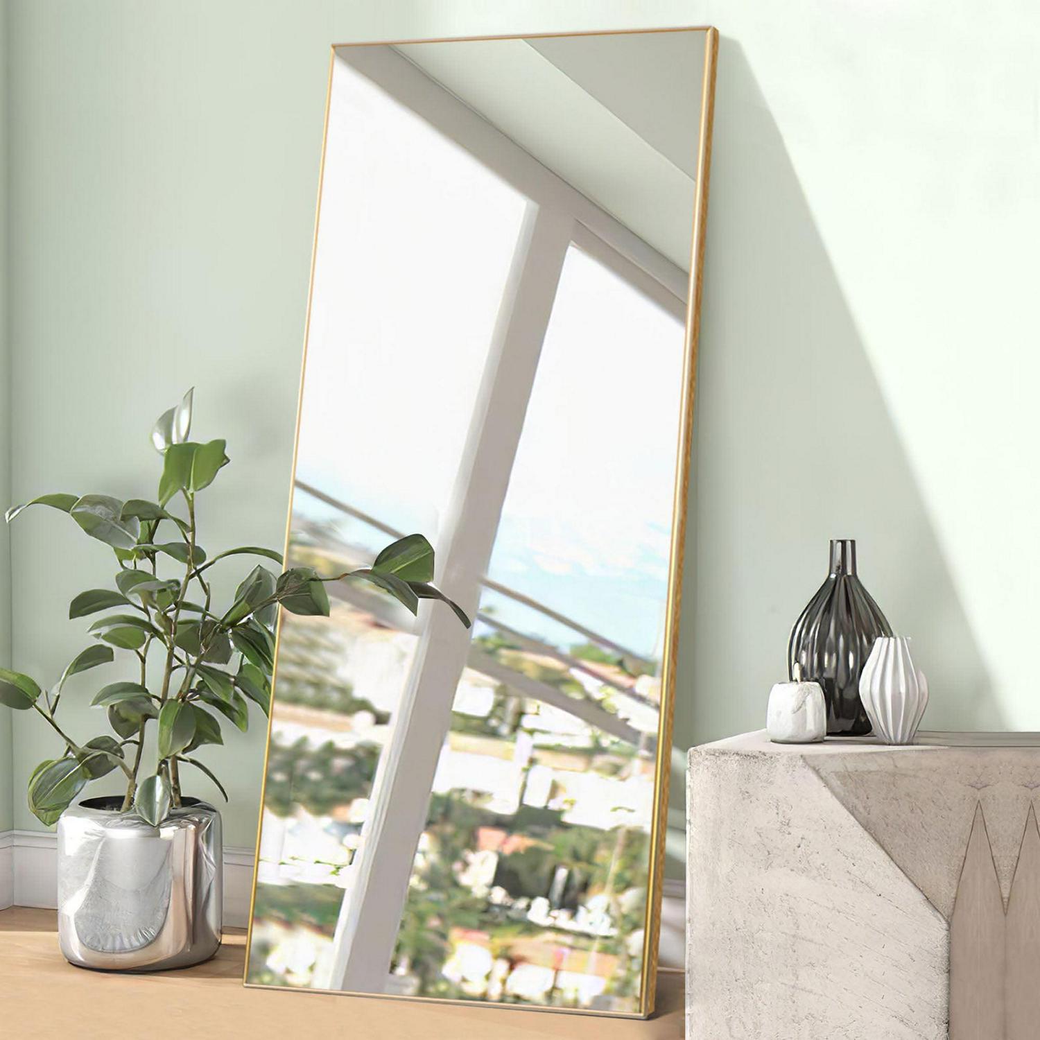 22" x 64" Gold Modern Floor Mirror - Image 5
